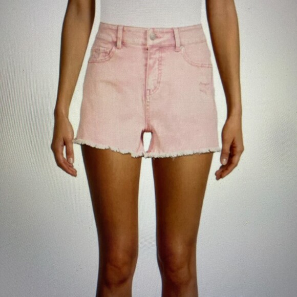 Barbiecore Time & Tru BRAND NEW Relaxed Fit Shorts High Rise Pink Womens Size12 - Picture 1 of 11